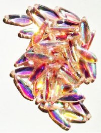 50 5x16mm Transparent Rose Pink AB Dagger Beads